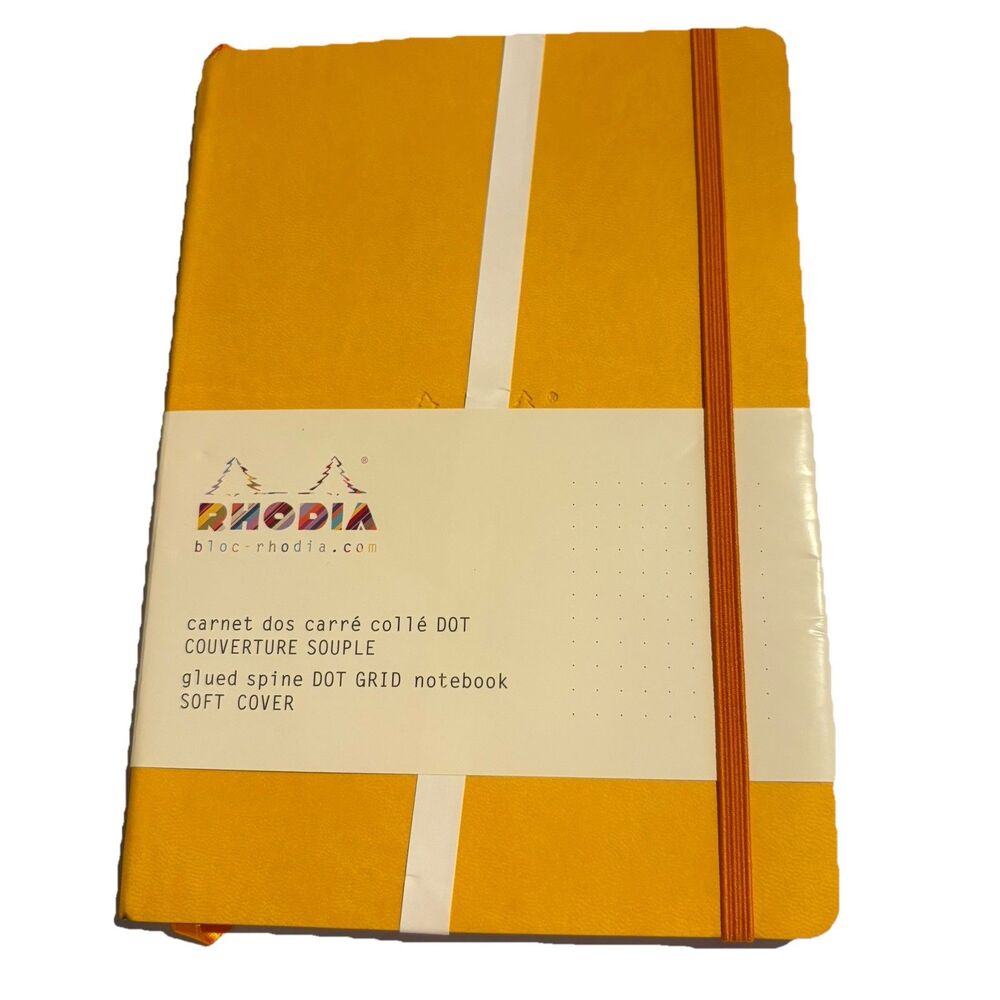 Rhodia Rhodiarama Soft Notebook 80 Dots Sheets 5.8 x 8.3 Yellow Draw Lines Grids